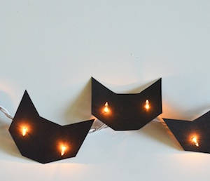 Paper cat string lights