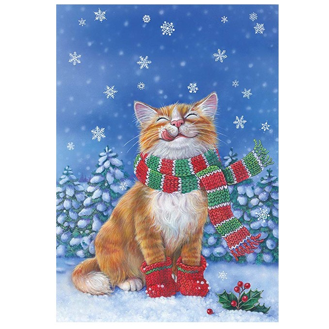Toland Christmas Cat Mittens Garden Flag