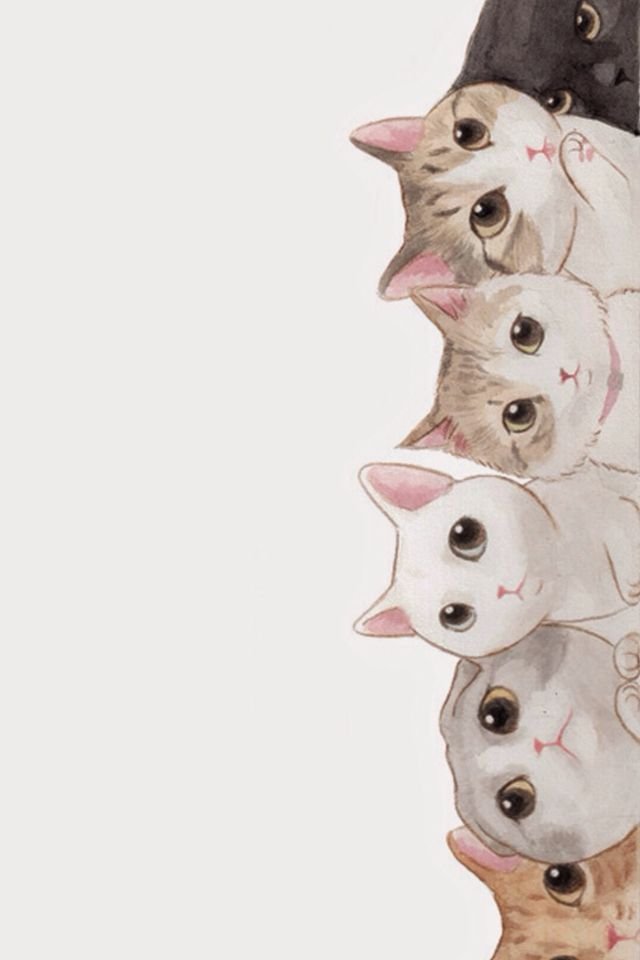 Mobile Cat Wallpapers Android Iphone Smartphone Hd Purrfect Love - Cartoon Cat Wallpaper For Phone